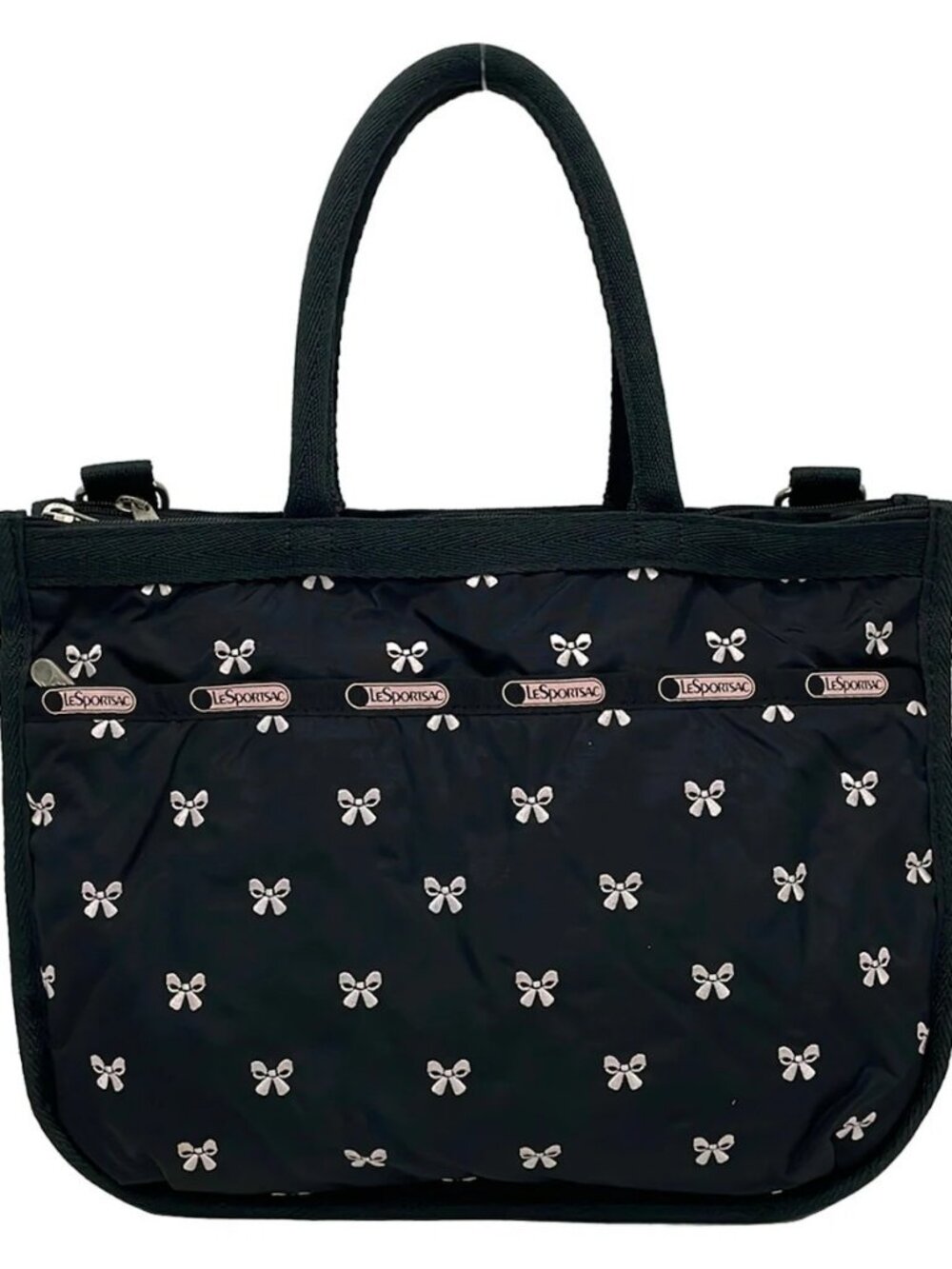 LESPORTSAC Black Light Pink Respo Nylon Handbag